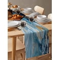 thumbnail image 6 of Ldtrchee Blue Oil Painting Table Runner 120 Inches, Modern Marble Art Abstract Bed Runner Dresser Scarves Tabletop for Indoor Outdoor Parties/Ceremony/Banquet, 13"x 120", 6 of 8