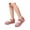 Pink, variant on VeFlora Girls Dress Shoes, Glitter Princess Shoe, Flower Mary Jane Low Heels, Party Wedding Prom Footwear for Toddler Kids(Silver/4-4.5 Years Little Child)