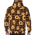 thumbnail image 7 of Naloa Brown Plaid Sunflower Men's Casual Hooded Collar Drawstring Hoodies Pullover Sweatshirts Casual Long Sleeve Shirts-, 7 of 7