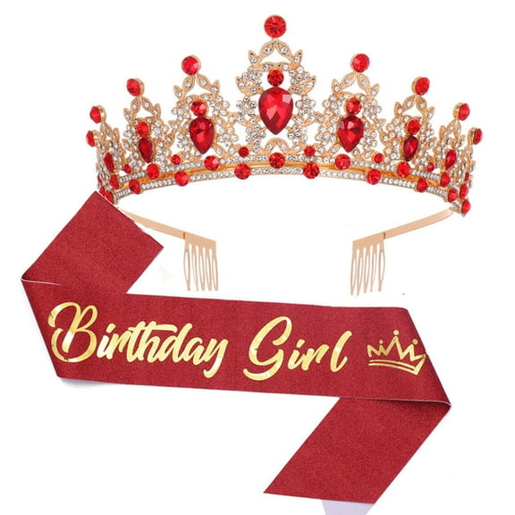 Set For Birthday Celebrations Birthday Party Decoration Headband Shoulder Strap Decoration-Style3