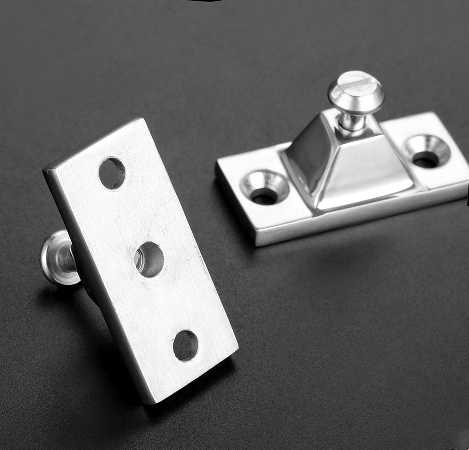 ABCISI Pair of Marine Grade 316 Stainless Steel Side Mount Deck Hinge, Pyramid-Shape Base for Bimini Tops Screws Hardware, Fittings Marine Kayak Canoe Boat Cover Bimini Sprayhood Hardware Accessories