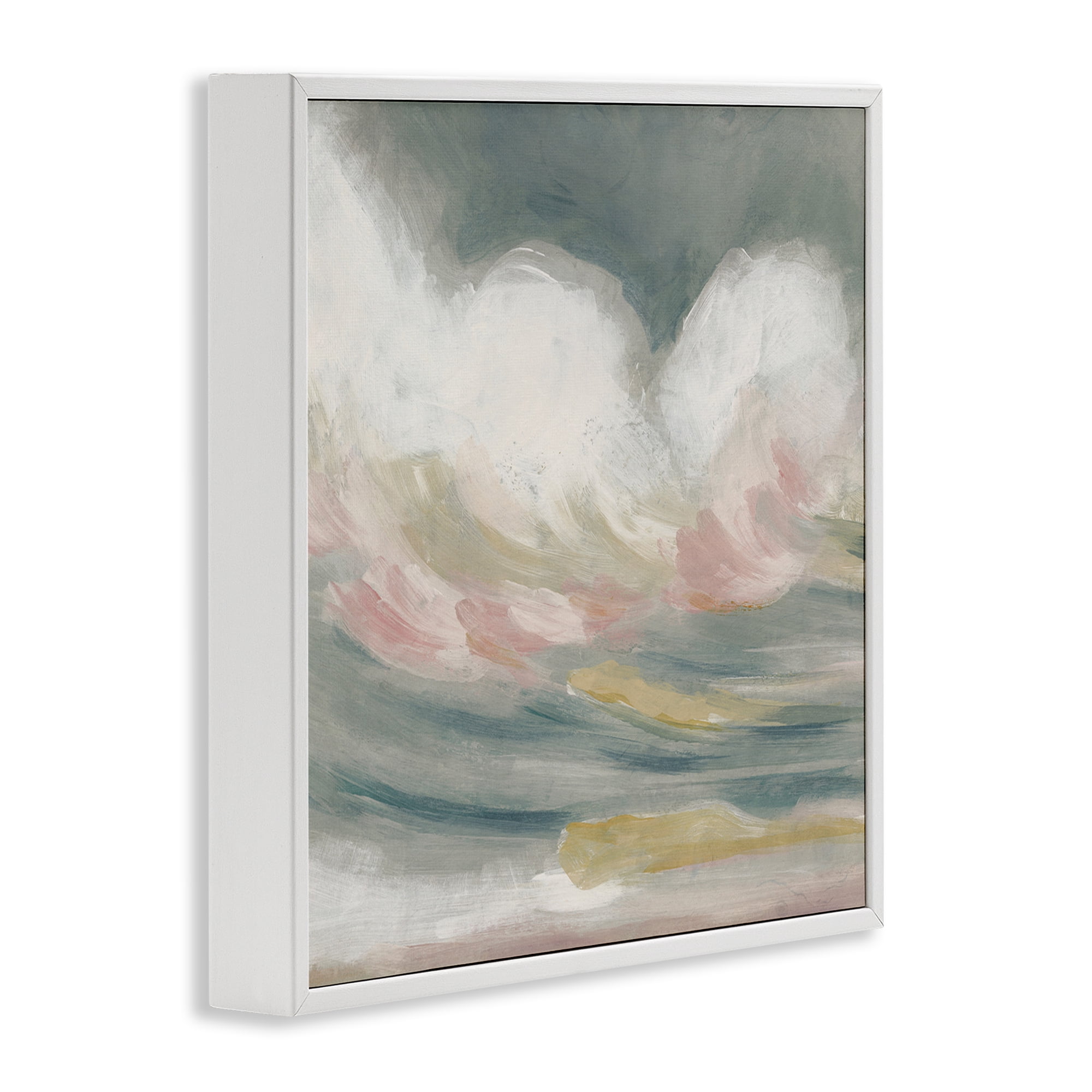 Stupell Industries Stormy Rolling Waves Landscape Painting White Framed Art Print Wall Art, 12 x 12