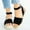 Black, variant on UTTOASFAY Sandals for Women Woman Summer Sandals Open Toe Casual Platform Wedge Shoes Casual Canvas Shoes Khaki 8