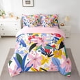 thumbnail image 2 of Manfei Colorful Flowers 7-Piece Bedding Comforter Set for Teens Boys Girls,Botanical Plants King Bedding Sets,Spring Graden Ultra Soft Bed Sheets,Lightweight Room Decor,Reversible, 2 of 8