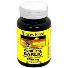 Nature's Blend Garlic Odorless 1250mg, Tablets, 100ct