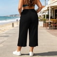 thumbnail image 7 of Palazzo Pants for Women Plus Size Lightweight Side Slit Hiking Wide Leg Pants Casual Outdoor Elastic Waist Capris with Pockets, 7 of 7