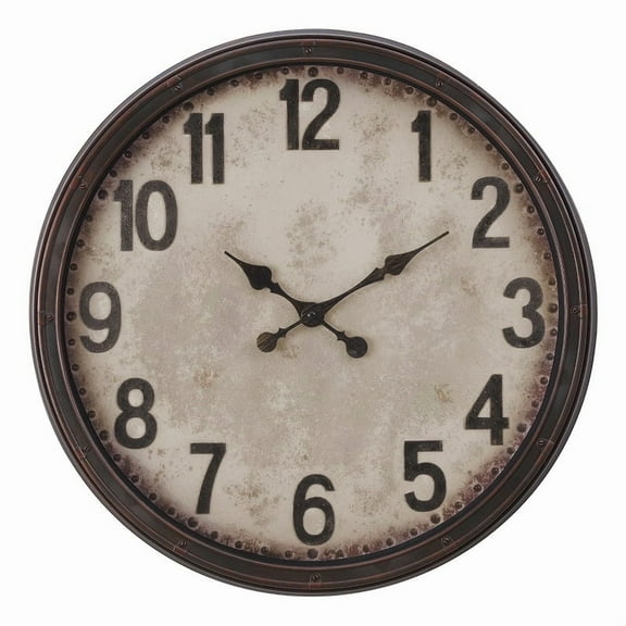 Clocks - 20" Round - Wall Clock - Antique Brown - Transitional