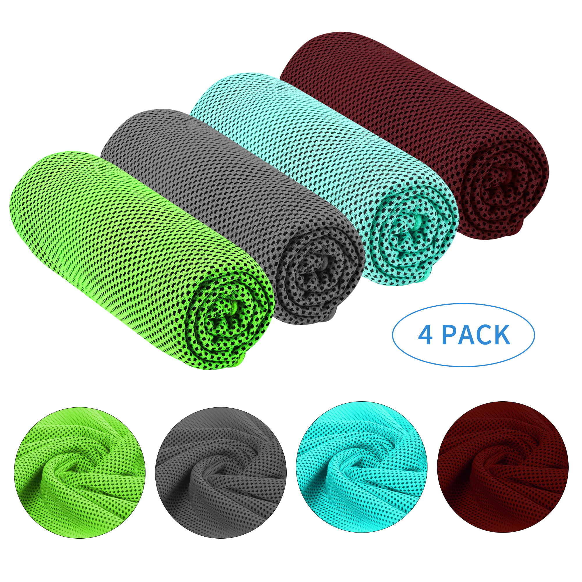 4 Packs Cooling Towel, Cooling Towels for Neck and Face Cool