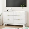 thumbnail image 3 of FANRAL 6 Drawers Dresser Fluted Dresser for Bedroom,Wooden Chest of Drawers Modern Dresser for Closet,White Dresser, 3 of 8
