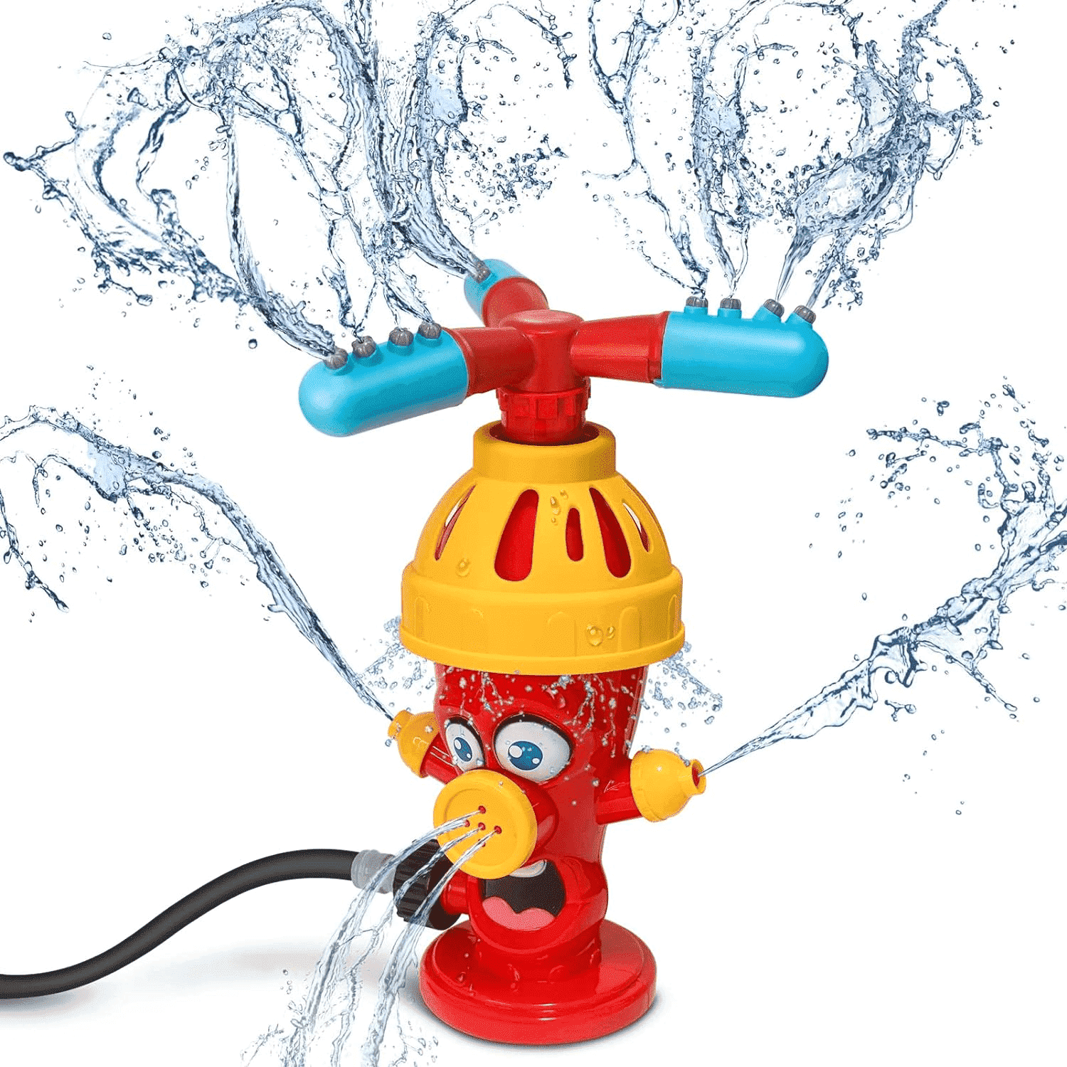 B-Qtech Kids Water Sprinkler Toy, 360° Rotating Fire Hydrant Spray, Backyard Summer Outdoor Fun, 1 Pack