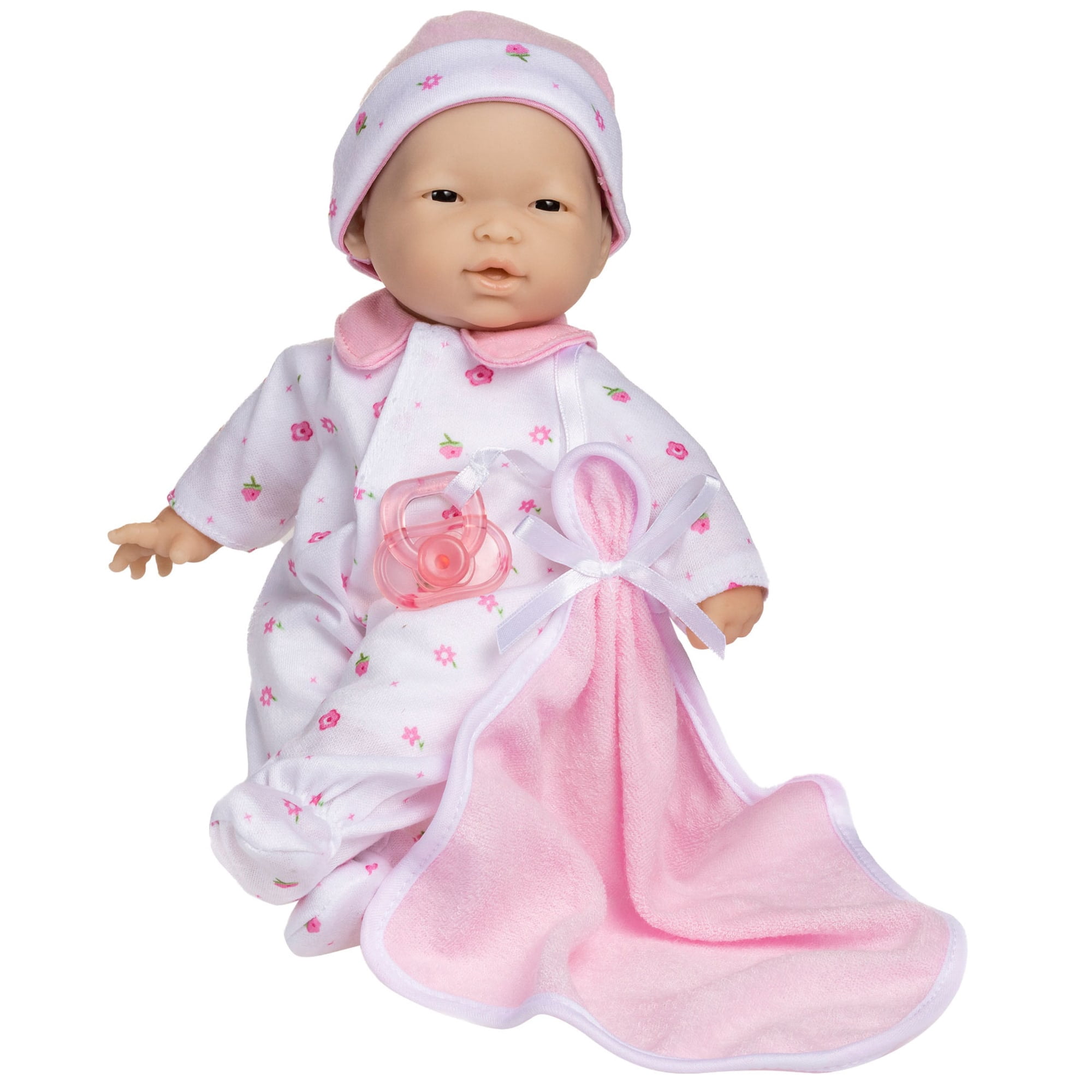 JC Toys La Baby Asian Baby Doll |Washable 11 Inch Soft Body Doll with Pink Outfit, Blanket and Pacifier|For Children 12 Months and Older
