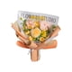 thumbnail image 2 of Ramo de flores hecho a mano Flores artificiales con eucalipto Regalo Flor de crochet Amarillo, 2 of 9