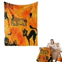 Halloween Blanket Happy Halloweens 150*200 Soft Throw Blanket - Halloweens Themed Gift Pumkin Ghost Witch Black Cat Spider Bat Skull