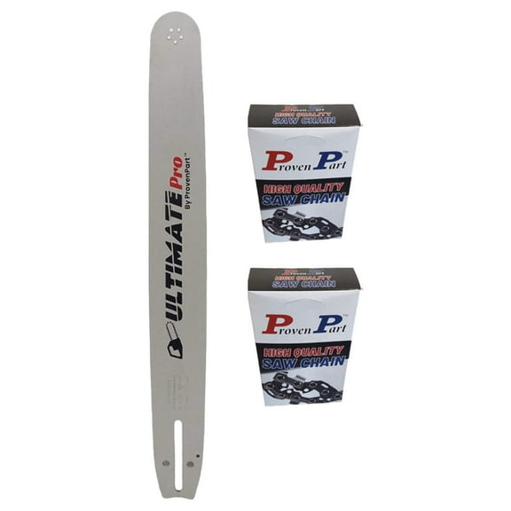 20" Chainsaw Bar And 2 Pack Semi Chisel Chain Combo 3/8" .058" 72DL 208RNDD009
