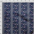 thumbnail image 4 of oneOone Polyester Spandex Dark Blue Fabric Asian Paisley Fabric For Sewing Printed Craft Fabric By The Yard 56 Inch Wide, 4 of 4