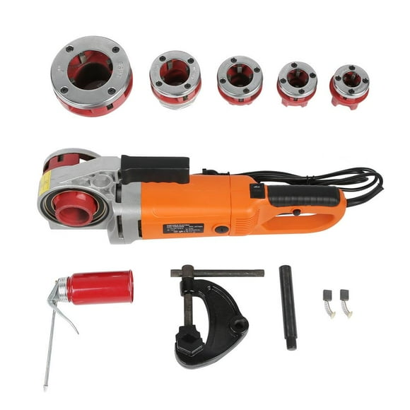 Ccdes Portable Electric Pipe Threader, Portable Handheld Electric Pipe Threader Threading Machine With 6 Dies ,Electric Pipe Threader