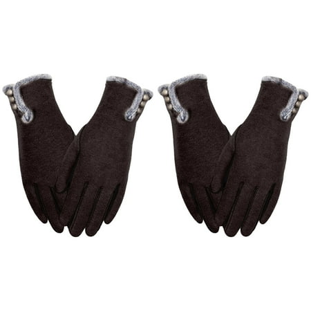 

Off Promotions! Alofun 2 Pairs Women s Winter Warm Touching Screen Gloves Windproof Wool Fleece Lined Touching Screen Texting Mittens for Women Work Gloves Home Essentials 2 Pairs of Gloves