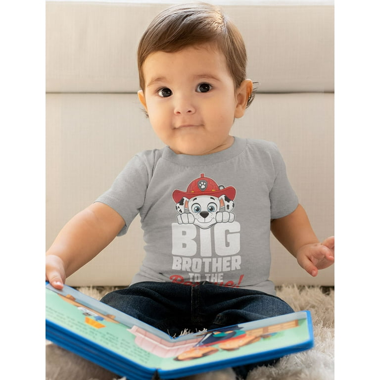Big Brother Sister Shirt for Toddler Marshall Paw Patrol Toddler Kids T Shirt Gray 2T