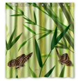 thumbnail image 1 of Cortina de Ducha Divertida ABPHQTO Bambú y Mariposas Impermeable 160x180 cm, 1 of 2