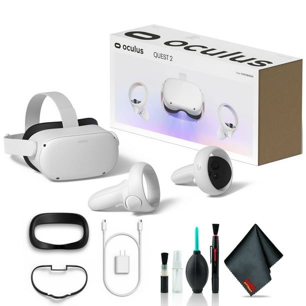 Ensemble casque VR avancé Meta Quest 2 (128 Go, blanc) avec kit de  nettoyage 6Ave 