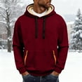 thumbnail image 5 of DIOAZUD Men's Pullover Hoodie Thick Sherpa Lined Kangaroo Pocket Winter Warm Fleece Hoodie Athletic Sweatshirts for Men, 5 of 10