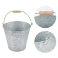 thumbnail image 2 of Galvanized Metal Buckets With Handles: Heavy Duty Tin Bucket - Galvanized Pail For Party Favors, Succulents, Rustic Home Decor Silver, 2 of 8