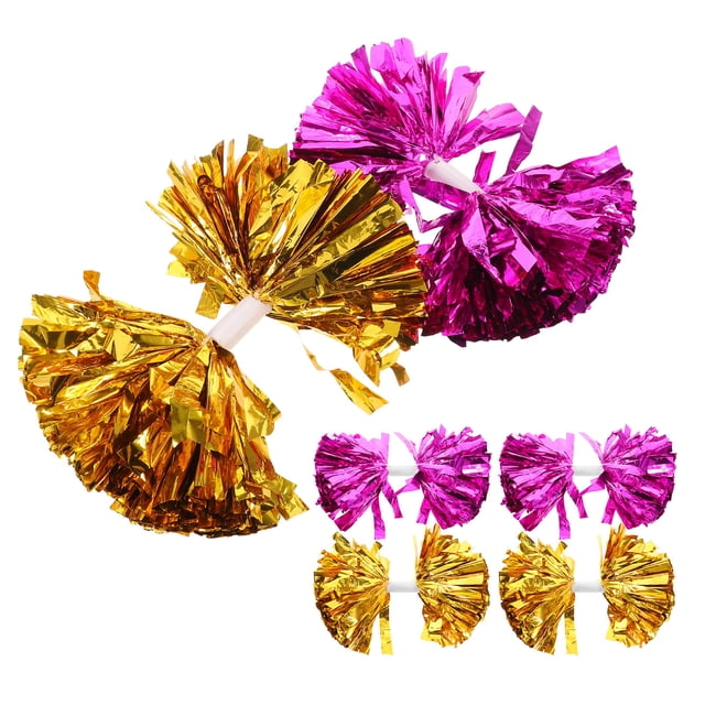 CRILSTYLEO 6Ud Pompones De Plástico Metálico Para Animadoras Con Y Duradero