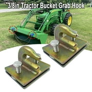NIXFACE 2 Pcs Upgrated 3/8" Bolt on Grab Hooks for Loader Tractor Bucket Heavy Duty Steel