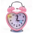 thumbnail image 1 of Reloj despertador analógico de cuarzo silencioso de 3 pulgadas con luz nocturna, funciona con pilas, para personas que duermen profundamente, con forma de corazón, color rosa., 1 of 5