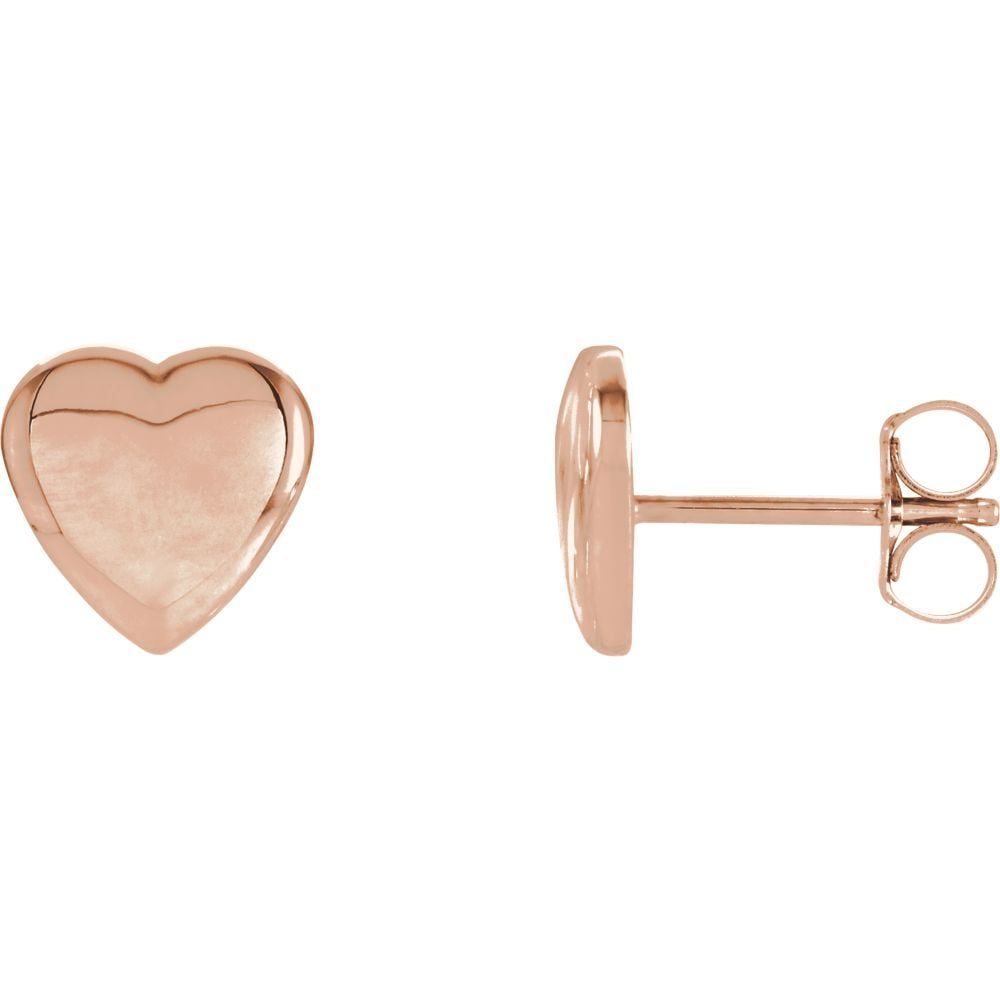 Jewelry14k Rose Gold Heart Stud Earrings 1.6 Grams Walmart