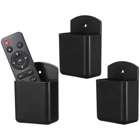 FRCOLOR 3Pcs Wall Mounted Remote Control Holder Black Multifunctional Organizer for Bedroom Rv Storage