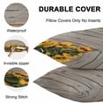 thumbnail image 6 of Outdoor Waterproof Pillow Covers Pack of 2, Summer Flowers Vintage Sunflower Sunglasses Wood Grain Decorative Throw Pillowcases Cushion Covers for Garden Patio Tent Sofa Couch, 18x18 inch, 6 of 8