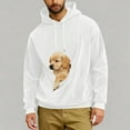 thumbnail image 2 of Mens Kangaroo Pouch Hoodie for Dogs Cats Pet Carrier Casaul Hoodie Long Sleeve Hooded Pullover Holder Sweatshirt, 2 of 8