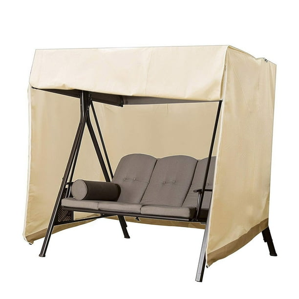 GOOHOCHY Funda impermeable para silla colgante de exterior, funda para columpio de jardín, funda creativa para silla (beige y café)