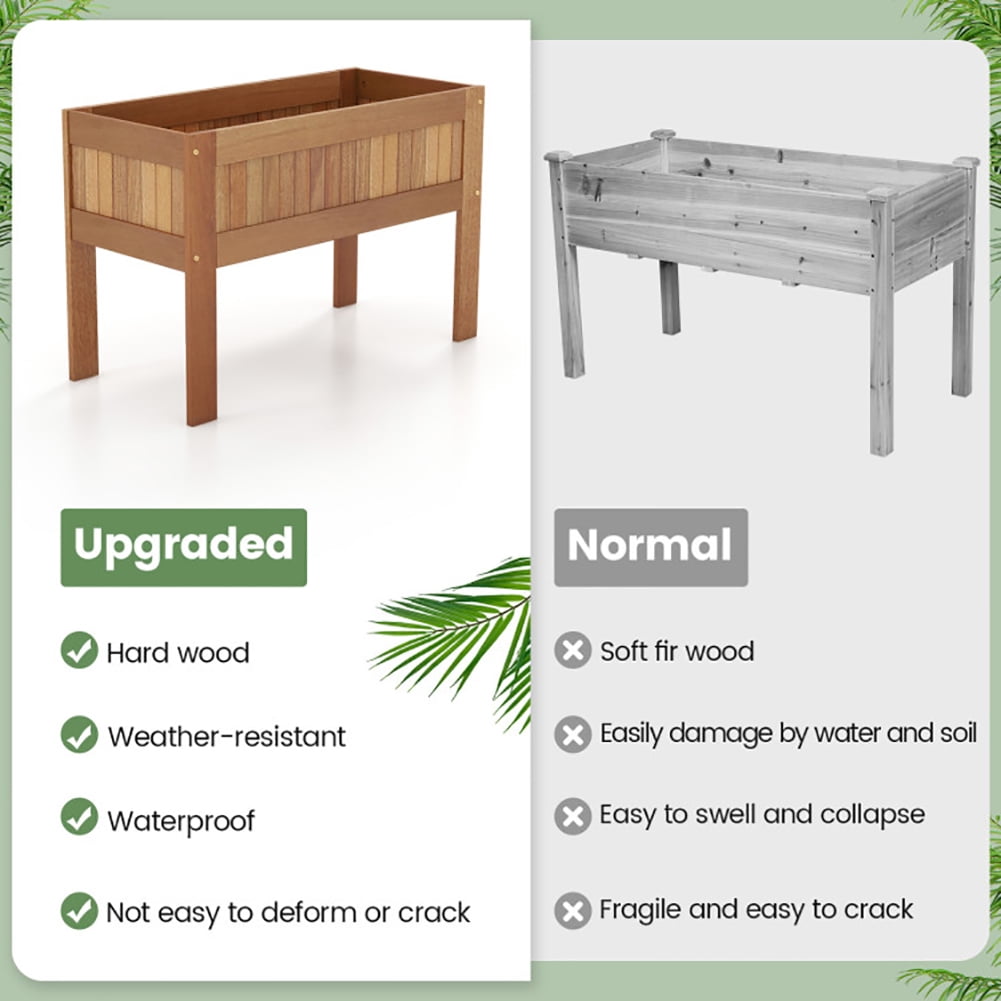 Kadyn Wooden Raised Garden Bed Solid Wood Elevated Planter Box with Legs
