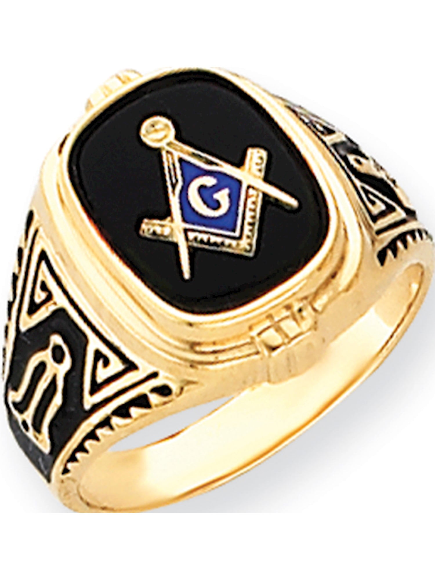 14k Yellow Gold Men's Masonic Ring