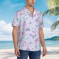 thumbnail image 5 of Xecao Purple Butterfly print Hawaiian shirt - a stylish short-sleeve button-down for men, perfect for casual beach and tropical outings., 5 of 9