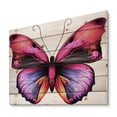 thumbnail image 2 of Designart 'Portrait Of Bright Pink Butterfly' Modern Print on Natural Pine Wood, 2 of 5