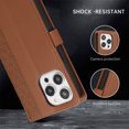 thumbnail image 6 of Designed for iPhone 14 Pro Wallet Case, Classic Women Flip Folio Cover with Embossed PU Leather Stand Card Holder Slots Magnetic Detachable Wrist Strap for iPhone 14 Pro, Brown, 6 of 9