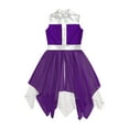 thumbnail image 3 of Alvivi Girls Praise Dance Dress Metallic Sleeveless Liturgical Worship Lyrical Costume Church Tunic Robe Purple 8, 3 of 5