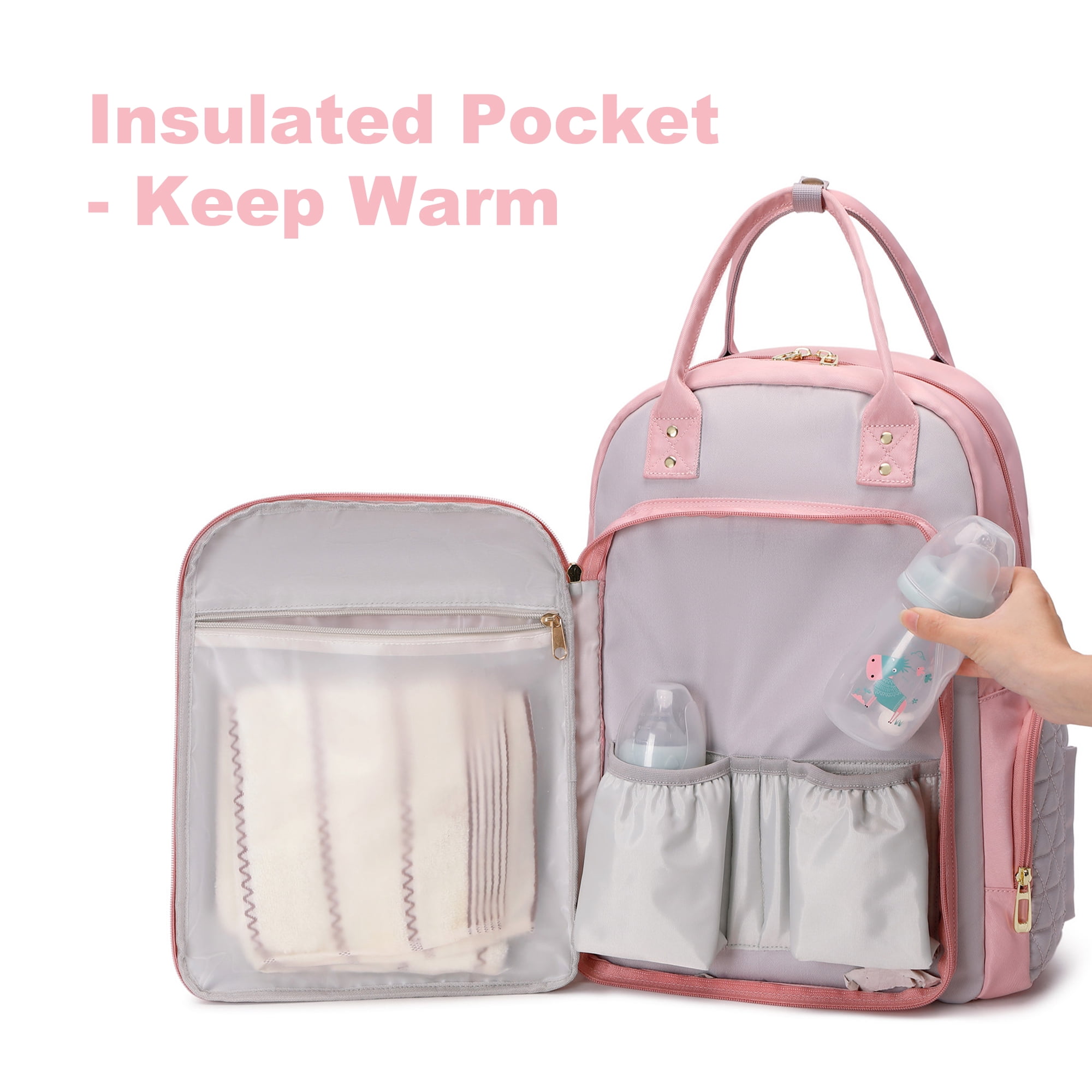 AGUDAN Baby Diaper Backpack Mommy Nappy Bag Multifunction Travel Maternity Bag 12x7x16IN