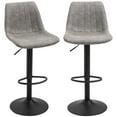 thumbnail image 1 of HOMCOM Adjustable Bar Stools Set of 2, Leathaire Swivel Barstools w/ Back, 1 of 10