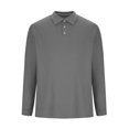 thumbnail image 3 of Jalioing Men's Golf Shirt Classic Vintage Fashion Long Sleeve Collared Shirt Casual Dressy Solid Work Tops, 3 of 5