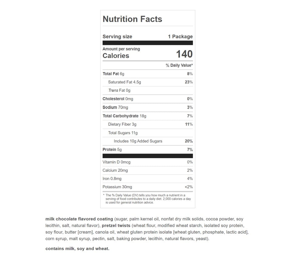 Nutrisystem Milk Chocolate Dipped Pretzel Twists, 15 Pouches
