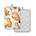 thumbnail image 2 of BZSMCE Pot Holder Oven Mitts Cooking baking Orange Mice Creative Pattern Size:7x9.8in, 2 of 7