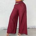 thumbnail image 4 of QHFBli Corduroy Pants for Women 2043 Casual High Waisted Double Buttoned Stretchy Loose Fit Wide Leg Pants with Pockets, 4 of 4