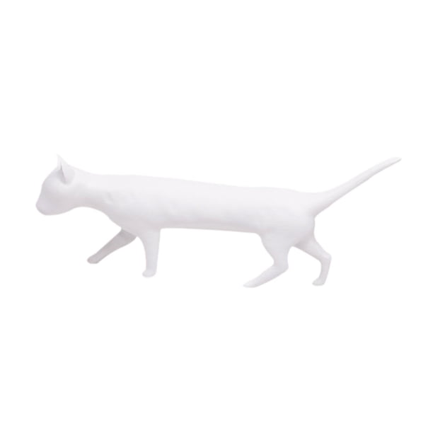 Estatua de gato de resina, figura decorativa, colección, decoración de escritorio. Blanco