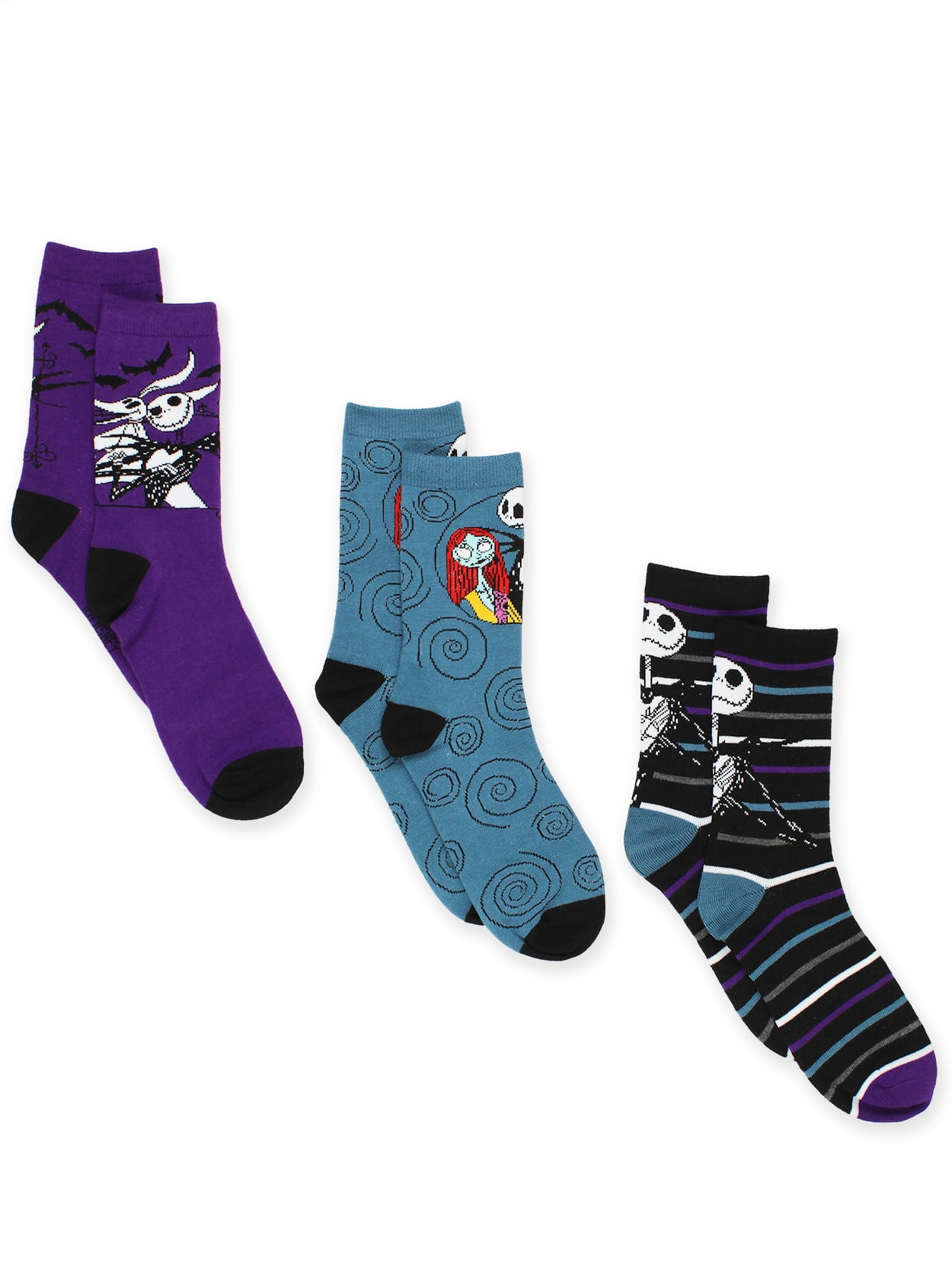 Nightmare Before Christmas Socks For Boys/Teens Jack Skellington And Sally Crew Socks