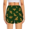 thumbnail image 3 of Picia Hohey Bee Pattern Women's 2 in 1 Athletic Running Shorts High Waisted Workout Casual Gym Sweat Shorts with Comfy Liner Zipper Pockets-Medium, 3 of 9