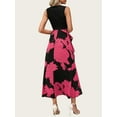 thumbnail image 7 of FreshPretty Women Casual Sleeveless Summer Dresses Spring Crewneck Patchwork Boho Floral Ruffle Cocktail Party Midi Dress, 7 of 7